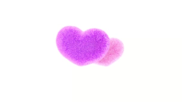 4k rotes flauschiges Herz weiches Kissen oder Kissen für Valentinstag Liebe oder Hochzeitstag — Stockvideo