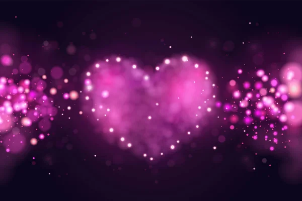 Achtergrond met roze 3D-realistische hart. Mooie abstracte wallpaper voor wazig. Valentine dag liefde ontwerp. Vectorillustratie. Vector leuke romantische spandoekontwerp. Valentine dag kaart. — Stockvector