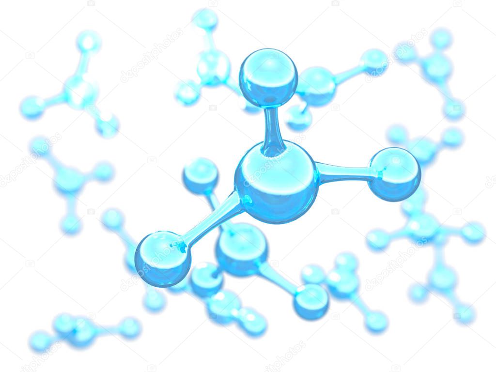 Abstract molecules design. Atoms. Abstract background for banner or flyer. Science or medical background. 3d rendering illustration