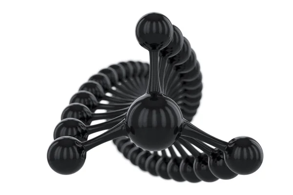3d trådmodell svart Dna molekyl helix spiral isolerade logotypen eller ikonen abstrakt på vit bakgrund. Vatten, medicinsk vetenskap, genetiska bioteknik, kemi biologi, gen cell. 3D-rendering. — Stockfoto