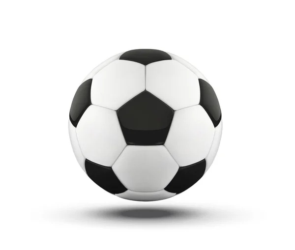 บอลฟุตบอล ลูกฟุตบอลที่สมจริงบนพื้นหลังสีขาว บอลกีฬาเวกเตอร์สไตล์ 3D ที่แยกกันบนพื้นหลังสีขาว . — ภาพเวกเตอร์สต็อก