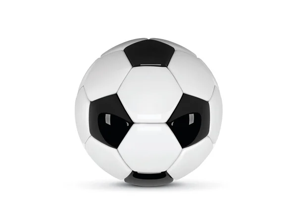 Pallone da calcio realistico o pallone da calcio su sfondo bianco. 3d stile calcio campionato bandiera di design. Palla vettoriale isolata su sfondo bianco . — Vettoriale Stock