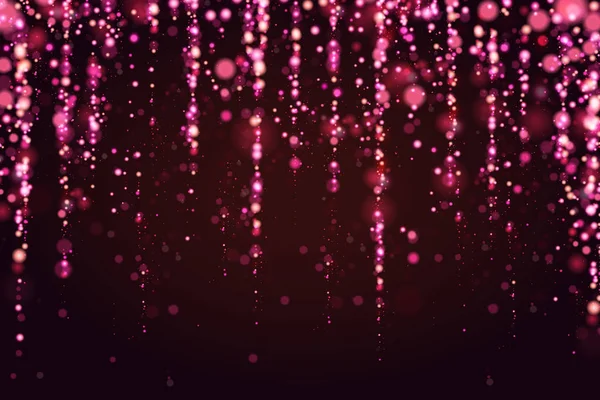 Bokeh brillo brillo luces lujoso glamour fondo rosa. Resumen desenfocado circular fiesta mágica navidad fondo. Año nuevo glamoroso elegante, brillante, fondo de Navidad. EPS 10 . — Vector de stock