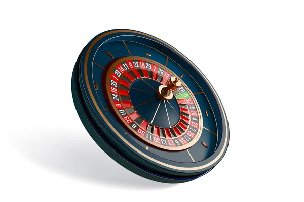 Rueda de ruleta de casino de lujo aislada sobre fondo blanco. 3d ilustración vectorial realista. Diseño de concepto de juego de ruleta de casino en línea . — Vector de stock