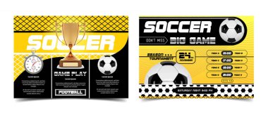 Futbol afiş tasarımı vektör. Futbol topu ve çetele ilan vardı. Spor Bar promosyon için tasarım. Turnuva, şampiyonluk el ilanı tasarımı. Futbol kulübü, Akademi el ilanı. Davet illüstrasyon.