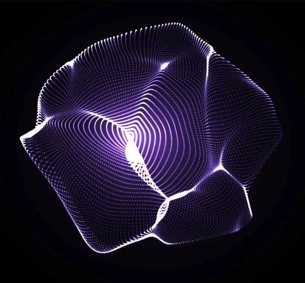 Abstracto vector digital blackground. Malla de esfera 3D con partículas brillantes. Tecnología futurista de alta tecnología de diseño de estilo. Diseño de tecnología de fondo elegante para presentaciones de negocios de ciencia . — Archivo Imágenes Vectoriales