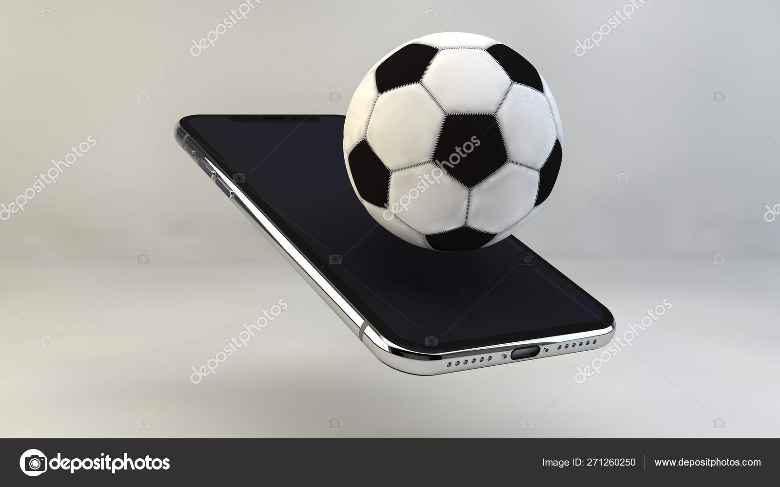 Smartphone com aplicativo de jogo online, notas de dólar e bola de futebol  em um teclado. conceito de apostas. vista do topo.