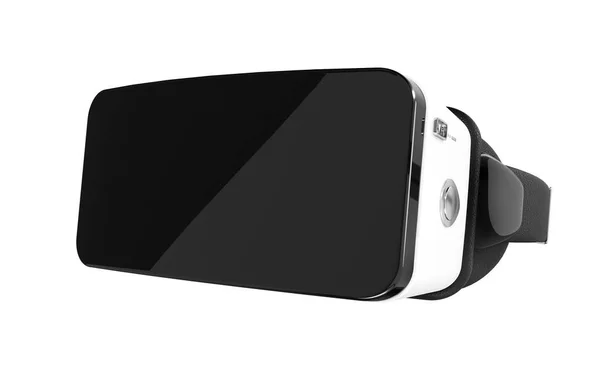 VR окуляри. Чорно-біла гарнітура віртуальної реальності ізольована на білому тлі. 3D ілюстрації — стокове фото