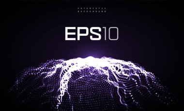 Soyut vektör dijital kara ground. Parlayan parçacıklar ile 3d Küre örgü. Fütüristik teknoloji yüksek teknoloji düzeni. Zarif arka plan teknolojisi tasarımı, bilim iş sunumları, el ilanı veya afiş.