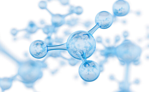 Abstract molecules design. Atoms. Abstract background for chemistry science banner or flyer. Science or medical background. 3d rendering illustration