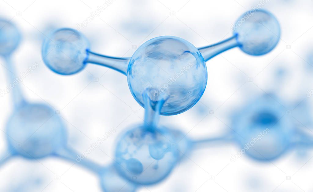 Abstract molecules design. Atoms. Abstract background for chemistry science banner or flyer. Science or medical background. 3d rendering illustration