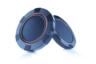 Kumarhane fişleri, beyaza yalıtılmış. Casino oyunu 3d mavi cips. Online casino afiş. Siyah gerçekçi çip. Kumar konsepti, poker mobil uygulama logosu veya simgesi