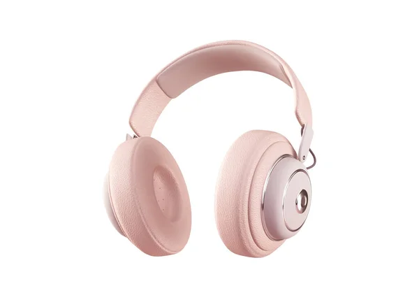 Moderne drahtlose Kopfhörer 3D-Rendering isoliert auf weißem Hintergrund. — Stockfoto