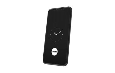 Premium siyah cep telefonu ekranı şablon oluşturur. Modern akıllı telefon modeli, EPS10