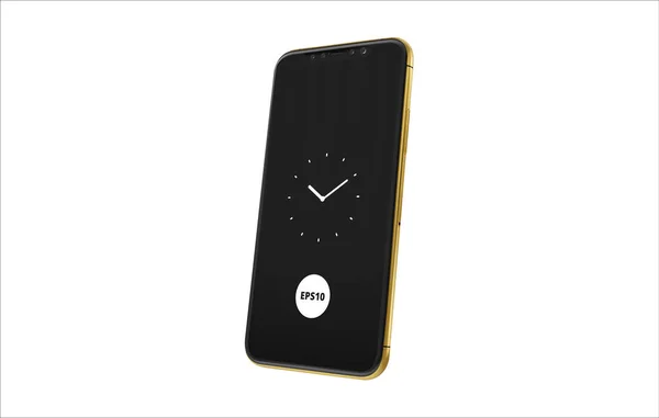 Premium Mobilní Zlatý Telefon Obrazovka Modelovat Šablonu Moderní Smartphone Mockup — Stockový vektor