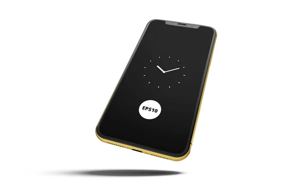 プレミアム携帯黄金の携帯電話の画面のモックアップテンプレート 現代のスマートフォンのモックアップ Eps10 — ストックベクタ