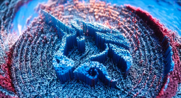 Dijital Sanat Uniswap Logo Sembolü. Şifreleme Para Birimi 3B İllüstrasyon.