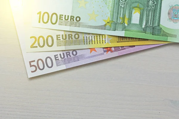 Euro Billetes Papel Euros Diferentes Denominaciones 100 200 500 Euros —  Fotos de Stock