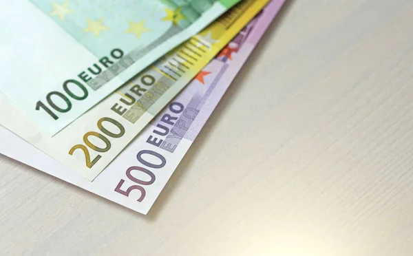 Euro Papierowe Banknoty Euro Różnych Wyznań 100 200 500 Euro — Zdjęcie stockowe