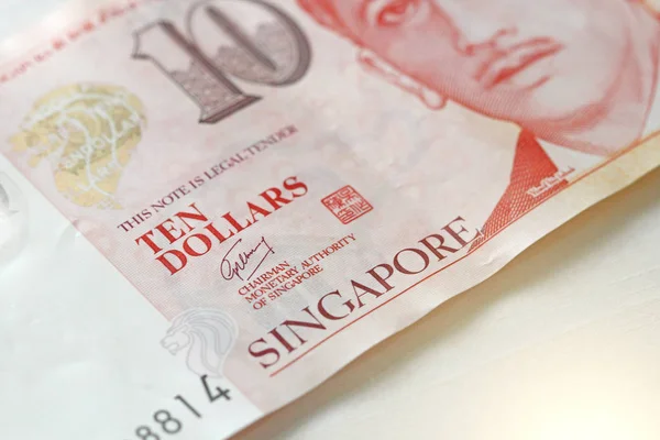 Десять Сінгапурських Доларів Однією Нотою Доларів — стокове фото