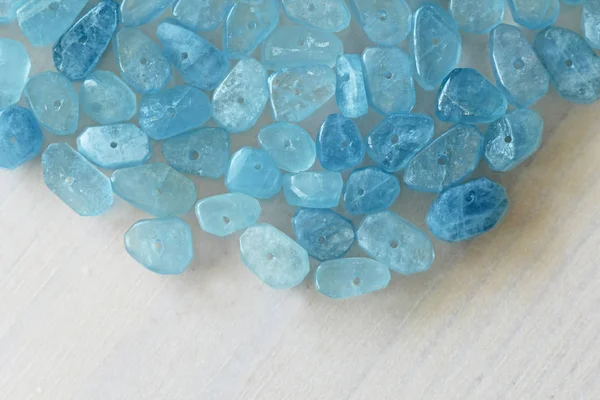 Aquamarine Blå Natursten Blå Aquamarine Bakgrunden Aquamarine Plats För Text — Stockfoto