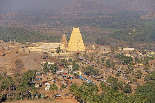 Templo Virupaksha Vista Desde Colina Matanga Hasta Templo Virupaksha Pueblo — Foto de Stock