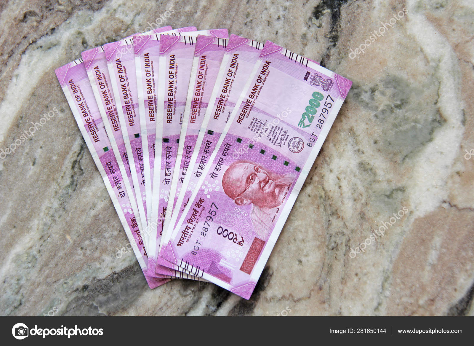 Two thousand rupees, Indian money and banknotes. 2,000 rupees Stock Photo  by ©Artnapoleonka 281650144
