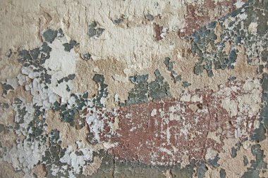 Eski pul pul beyaz boya grungy çatlak duvar soyma. Çatlak,