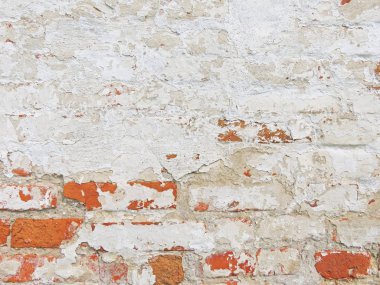 Kırmızı, Terracotta ve Beyaz Tuğla Arka Plan. Kırmızı Bric Eski Duvar