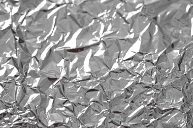 Folyo. Metal arka plan buruşuk. Gri ya da gümüş arka plan