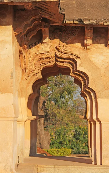 Lotus Mahal Temple in Hampi, Karnataka, India. Beautiful carved — Stock Photo, Image