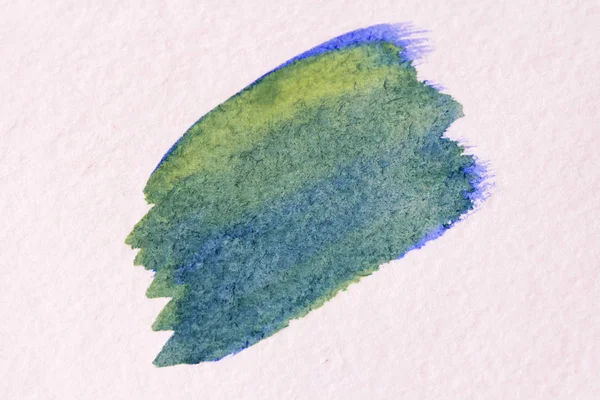 Blue stroke with a brush made of watercolors. Paper background. — Stock Photo, Image