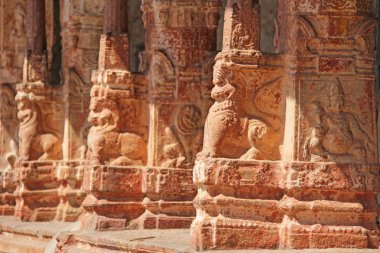 Shiva Virupaksha Tapınağı, Hamp sütunüzerinde taş bas kabartmalar