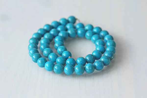 Turquoise. Natural turquoise stone, round beads