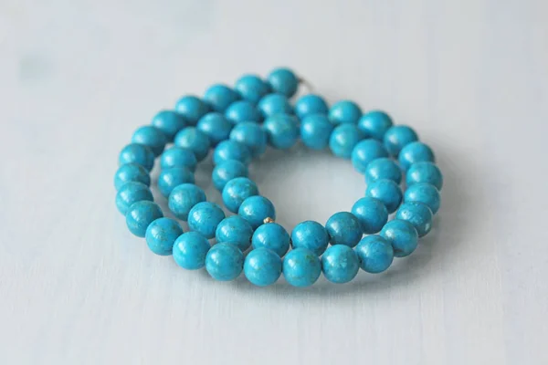 Turquoise. Natural turquoise stone, round beads