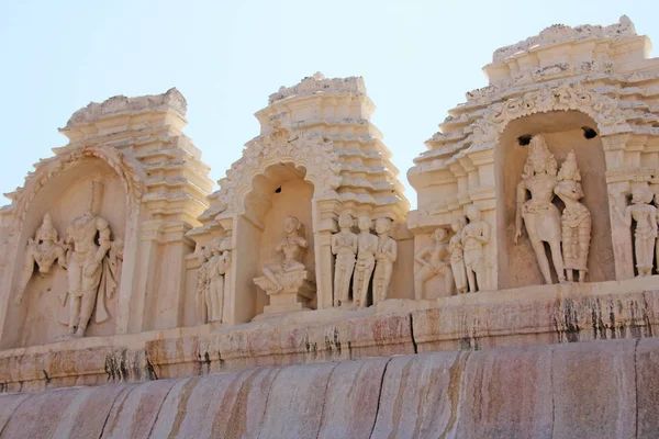 Detalhe do Templo Shiva Virupaksha, Hampi, Karnataka, Índia. Ston... — Fotografia de Stock