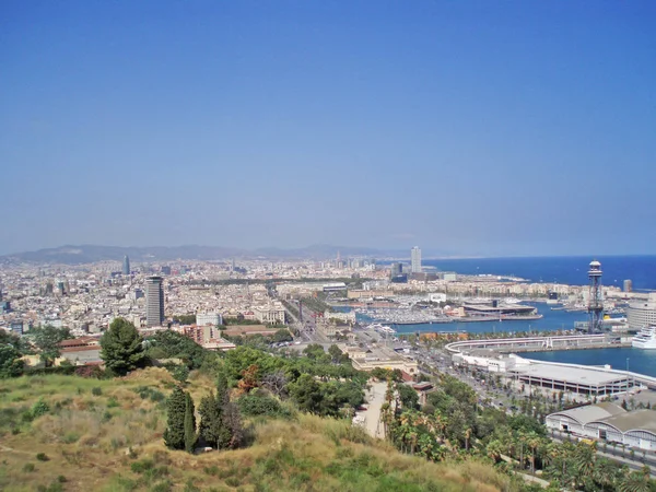 Панорама Барселоны, Испания. Вид на порт и город — стоковое фото