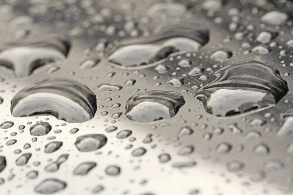 Drops of Rain or Water Drop on the Hood of the Car. Rain Drops o — Stock Photo, Image