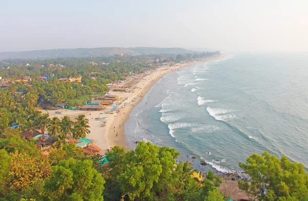 Plaży Arambol. Widok z nieba, z góry, aerophoto, punkt — Zdjęcie stockowe