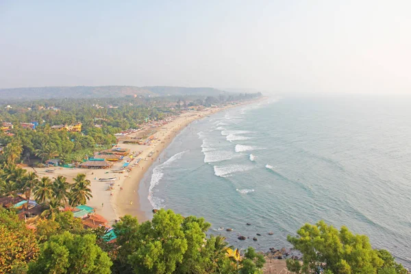 Arambol Beach. Uitzicht vanaf de hemel, van bovenaf, aerophoto, punt — Stockfoto