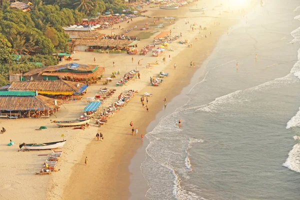 Plaży Arambol. Widok z nieba, z góry, aerophoto, punkt — Zdjęcie stockowe