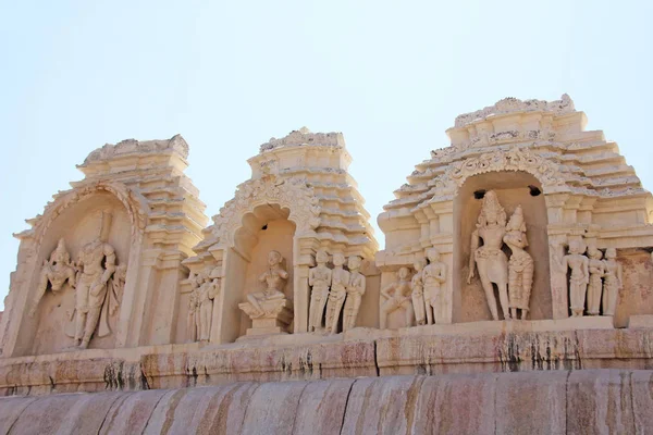 Detalhe do Templo Shiva Virupaksha, Hampi, Karnataka, Índia. Ston... — Fotografia de Stock