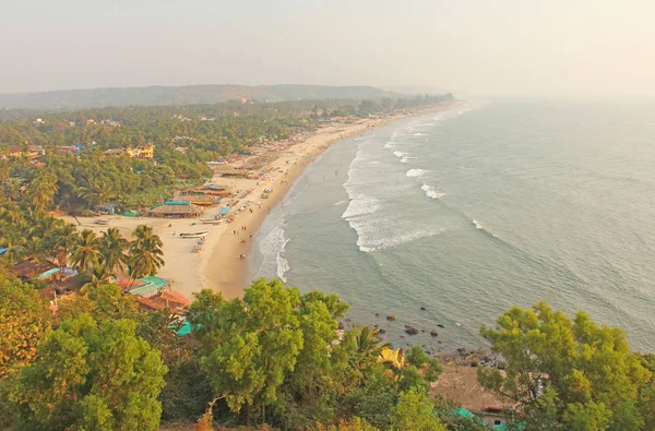 Praia de Arambol. Vista do céu, de cima, aerofóbico, ponto — Fotografia de Stock