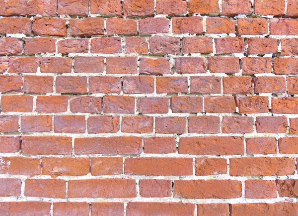 Pared de ladrillo. Vieja pintura blanca escamosa despegando de un gruñón agrietado w —  Fotos de Stock