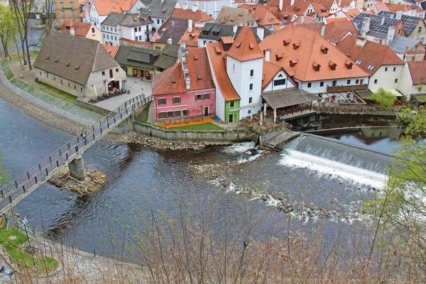 City of Krumlov, Czech Republic. View from above, Panorama — Stock Photo, Image