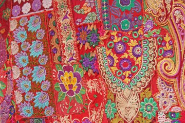 Indıum Patchwork. Hindistan nakış renkli kareler. Zeki çetin