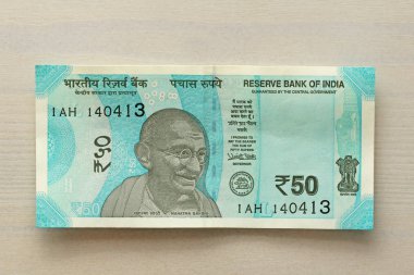 A new banknote of India with a denomination of 50 rupees. Indian clipart