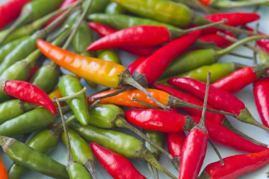 Kırmızı Acı Biber Arka Plan. Bir sürü kırmızı biber. G