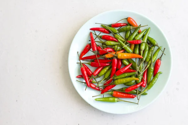 Red Hot Chili Peppers On Modern Background or White Table, on a