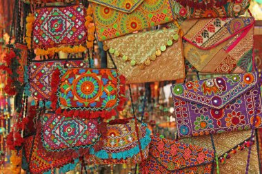 Parlak Ulusal renkli çanta el yapımı nakış kozmetik
